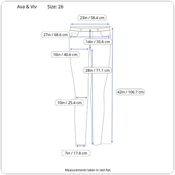 Ava & Viv Womens Plus Size High Rise Black Skinny Denim Jeans Stretch Size 26 - Picture 5 of 11